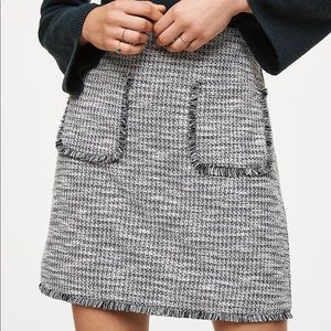 NEW LOFT Black/White Tweed Pocket Skirt M